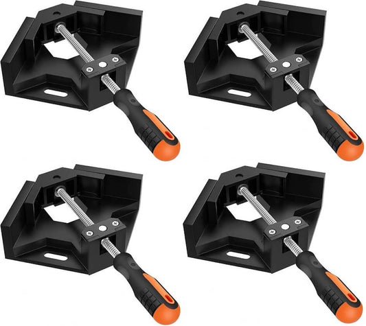Single Handle 90 Degree Right Angle Clamp - Adjustable Aluminium Alloy Quick Grip Corner Clip Clamp Tool for Woodworking, Welding, Photo Frame and Other Projects