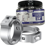 Stainless Steel Cinch Clamps Crimp Rings - 3/4" Pinch Clamps For Pex Tubing Pipe Fitting Connections - 50 PCS