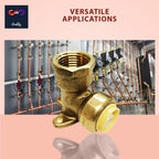 1/2" x 1/2" - 90 Degree Drop Ear Elbow - Push Fit Plumbing Fittings - NPT Female Adapter with Disconnect Clip - Push-to-Connect - PEX Fittings for PE-RT, CPVC Pipe