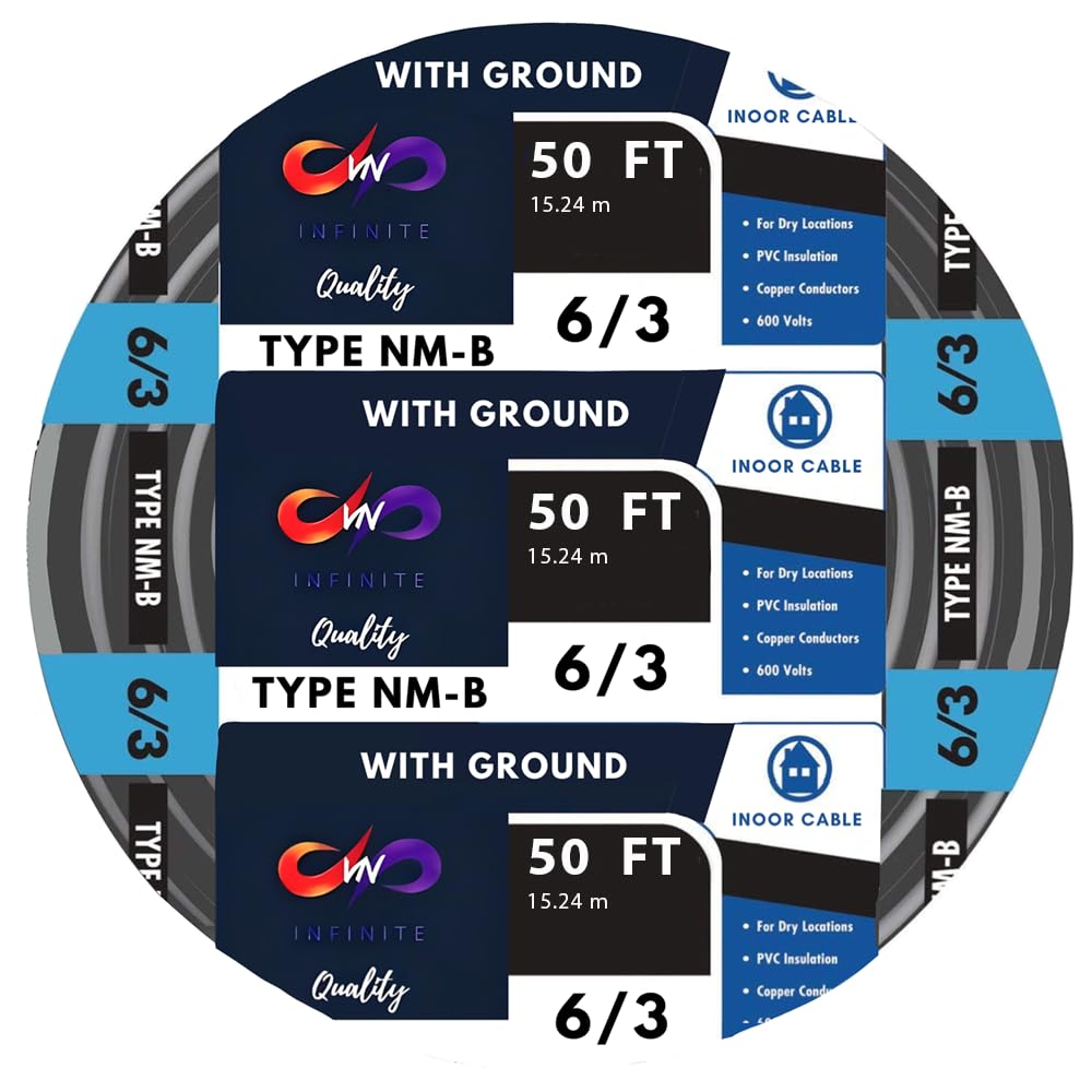 6/3 NM-B Residential Indoor Wire - Non-Metallic - Sheathed Cable Black