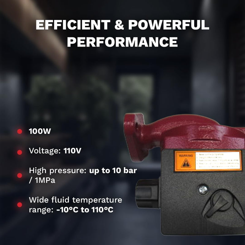 110V Water Pressure Booster Pump Stainless Steel with Flange Hot Water Circulation Recirculating Pump 3/4 NPT for Floor Boiler Hot Water Heater System (RS15/4-130 Red)