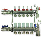 2 - 12 Loop Radiant PEX Plumbing Manifold - 1" 304 Stainless Steel Radiant Floor Heating Manifold