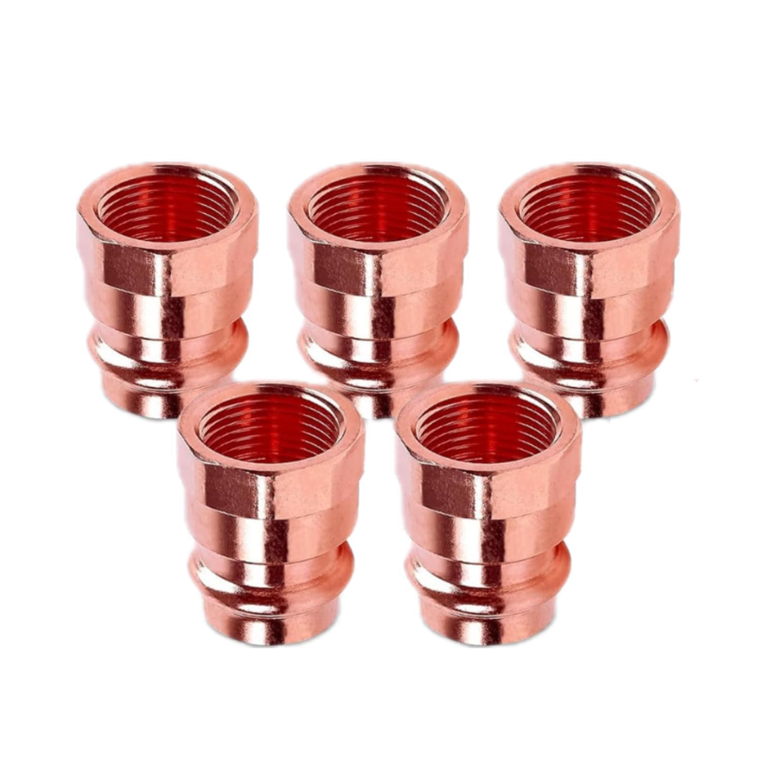 1/2" - 3/4" Copper Press Female Adapter –  FIP x Press LF ProPress Female NPT x Press Connection – Durable Adapter Pressure Copper Fitting for Commercial and Residential High-Pressure Systems