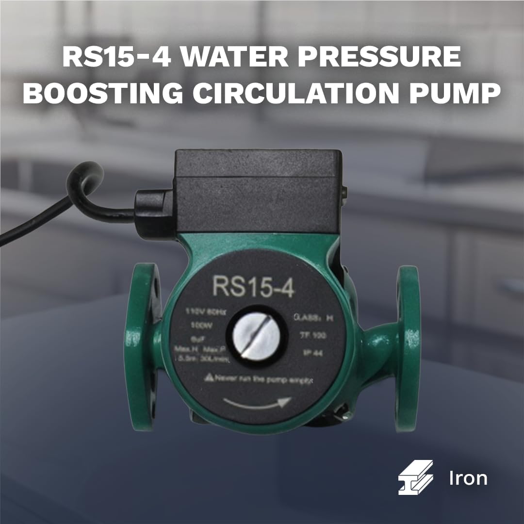 110V Water Pressure Booster Pump Stainless Steel with Flange Hot Water Circulation Recirculating Pump 3/4 NPT for Floor Boiler Hot Water Heater System (RS15/4-130 Green)