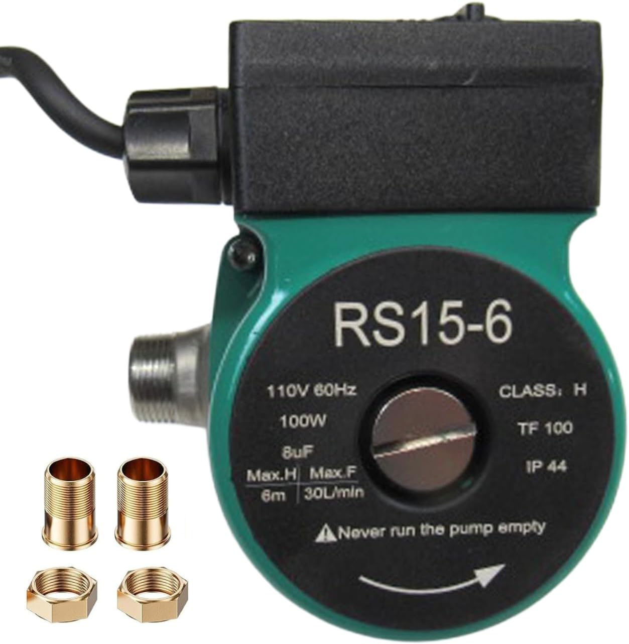 110V 120W Water Pressure Booster Pump 3-Speed Stainless Steel Hot Water Circulation Recirculating Pump 3/4 NPT for Floor Boiler Hot Water Heater System (RS15/6-130 Green)