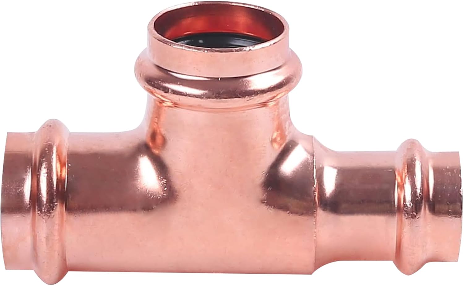 Propress - 3/4"x1/2"x1/2"  - 3/4"x3/4"x1/2" - Reducing Tee Brass Barb Crimp Fittings - Propress Pex Crimping Tool Fittings - Brass Crimp Fittings For Pex Tubing Connection