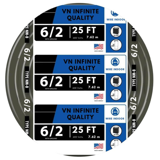 6/2 NM-B Non-Metallic Residential Indoor Wire Nonmetallic with Ground Sheathed Cable