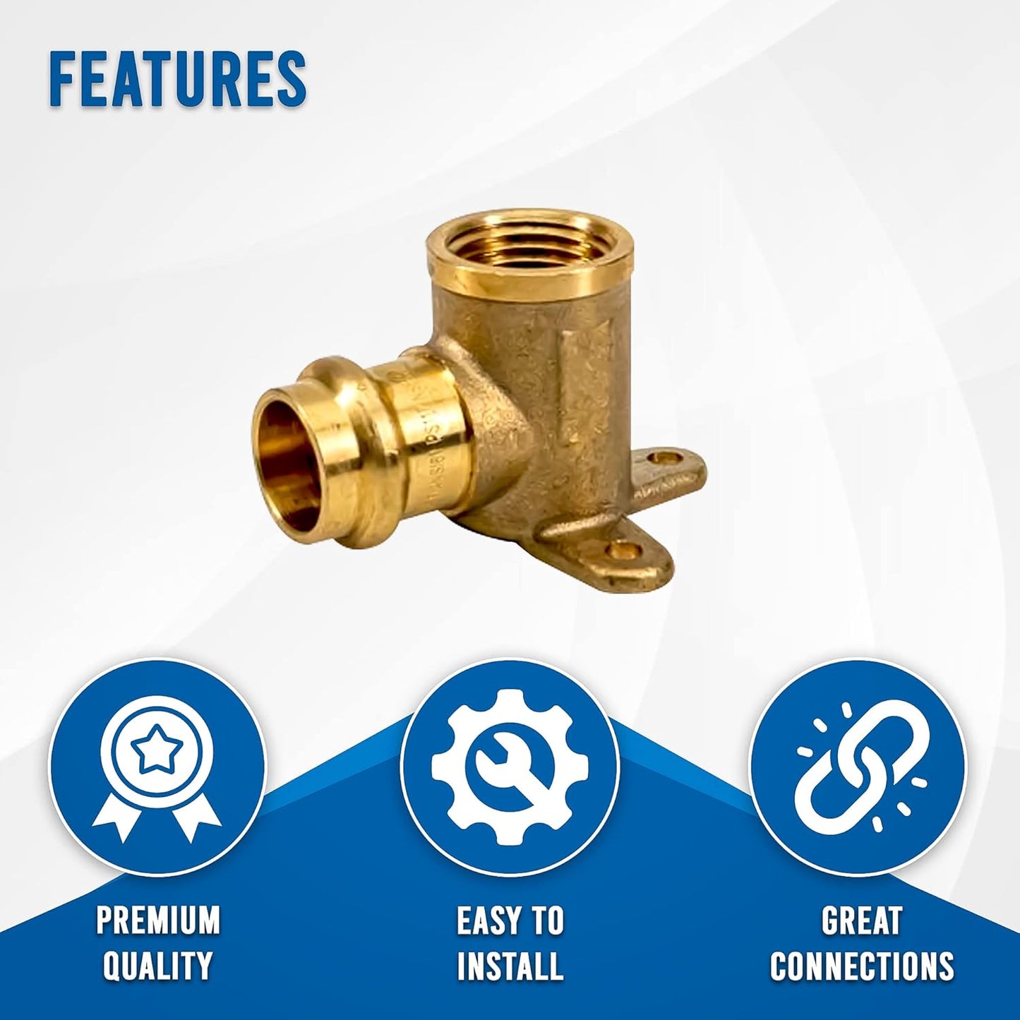 ProPress Drop Ear Elbow - Pex 1/2" x 1/2" Female NPT Drop-ear Elbow -Copper Pro press Fitting - Copper Drop Ear Elbow - Solution for Quick Plumbing Installations