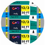 Electrical Wire 12/3 UF-B Underground Feeder and Branch Circuit Cable, Gray Cable  Outdoor and Indoor Wire