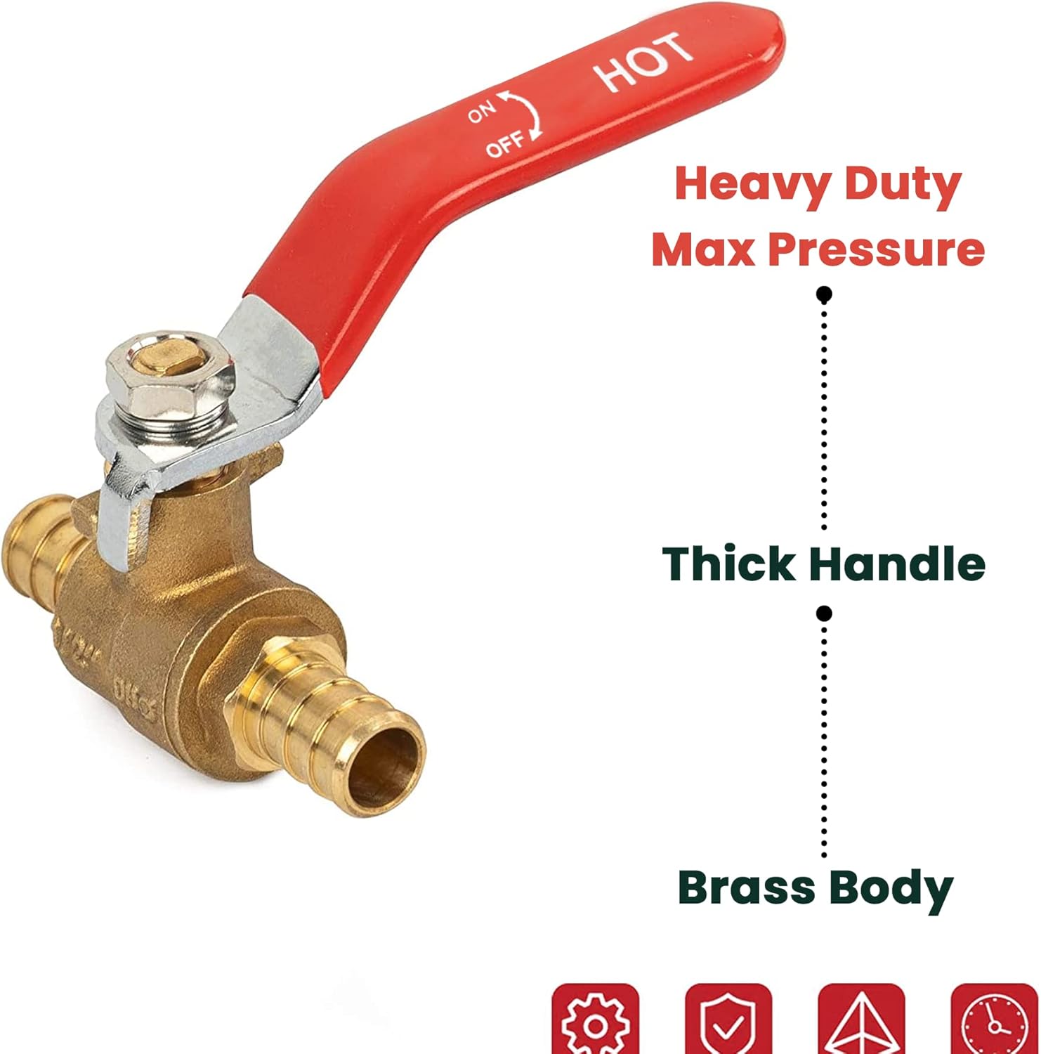1/2" - 3/4" Pex Brass Ball Valve - Pex Fittings Pex Shut Off Valve - Pex Crimping Tool - Pex Fittings Inch - Water Hose Shut Off Valve - Pex Crimp Brass Ball Valve Hot Cold