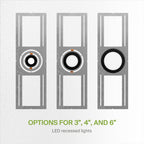 New Construction Mounting Plate with Symmetric Round Hole 3/4/6 inch for LED Recessed Light, Flat Steel Rough-in Bracket Fixture for LED Light, Can Light, Junction Box