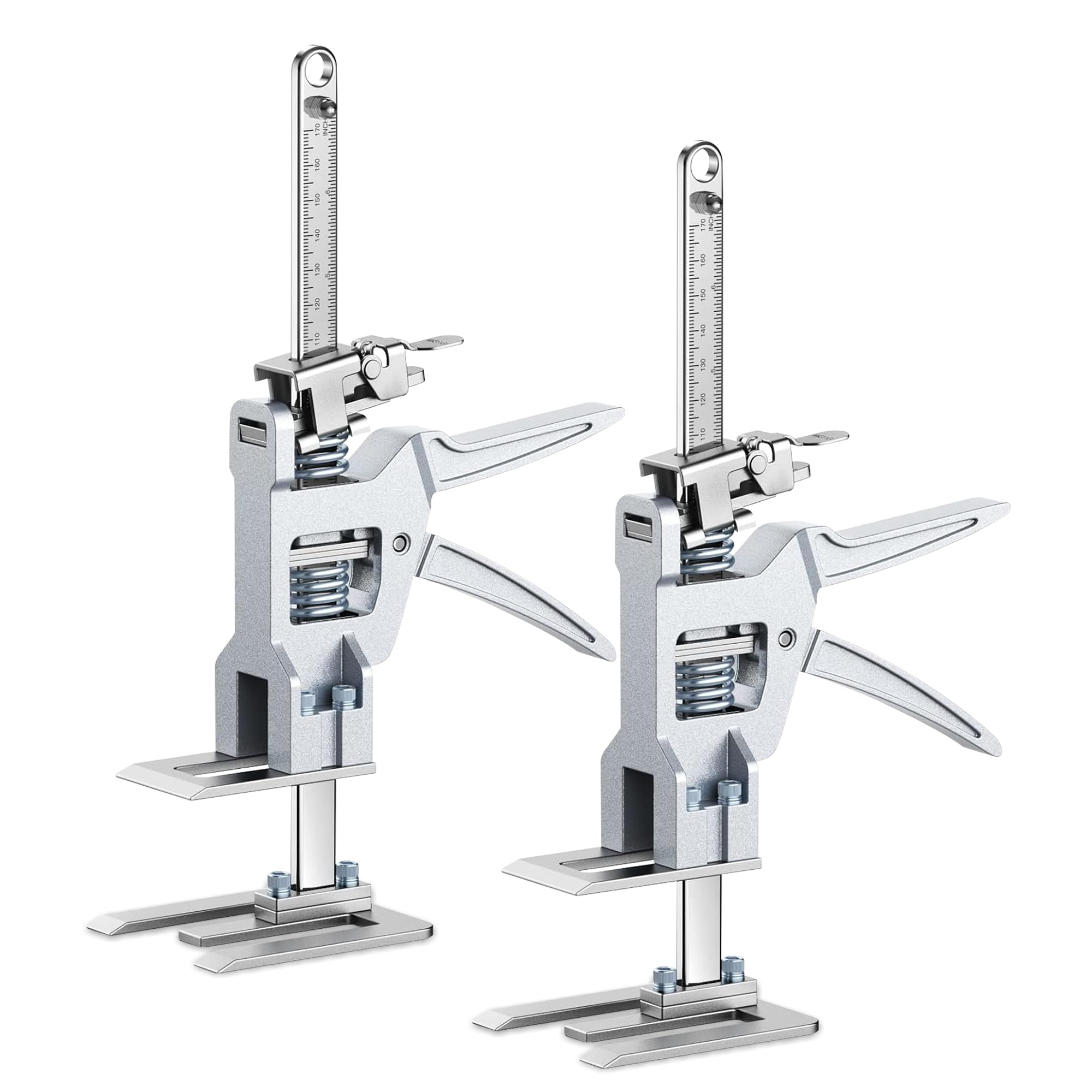 Labor Saving Handle 12" Lever Tool Lifts 2pcs, Wall Tile Locator, Multifunctional Lift Height Adjuster, Door Panel, Lifting Cabinet Jack, Lifts 6.69" Holds 330 lbs (Heavy Duty Steel Tool Box)
