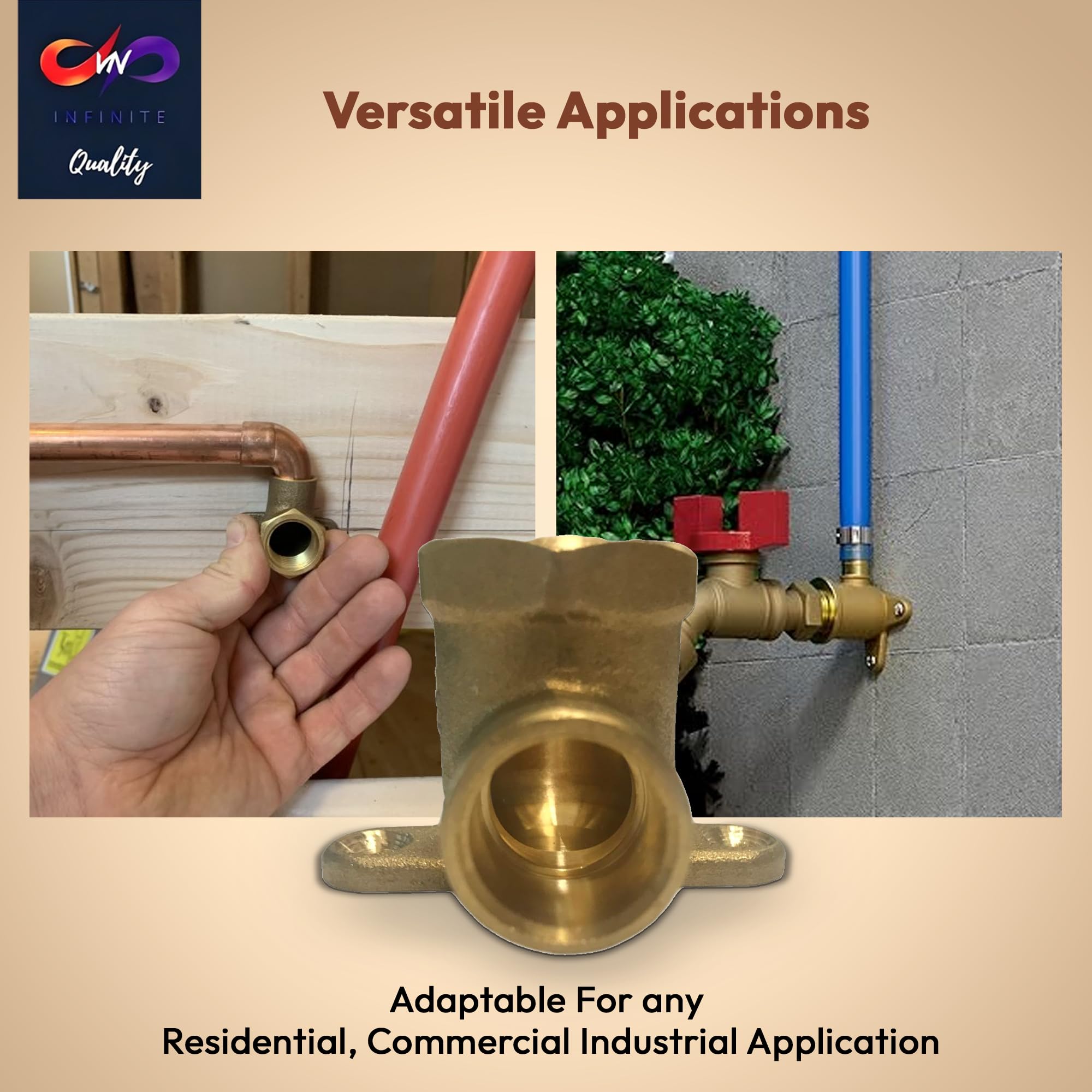 1/2" C x 1/2" - FIP Drop Ear Elbow - Heavy Duty Stress Corrosion Cracking Resistant Brass Elbow Fitting for Plumbing Fitting