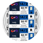 Solid Indoor Wire 14/2 W/G NMB Cable 25ft-50ft-250ft Coil - Copper Building Wire Cable SW 28827423