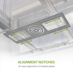 New Construction Mounting Plate with Symmetric Round Hole 3/4/6 inch for LED Recessed Light, Flat Steel Rough-in Bracket Fixture for LED Light, Can Light, Junction Box