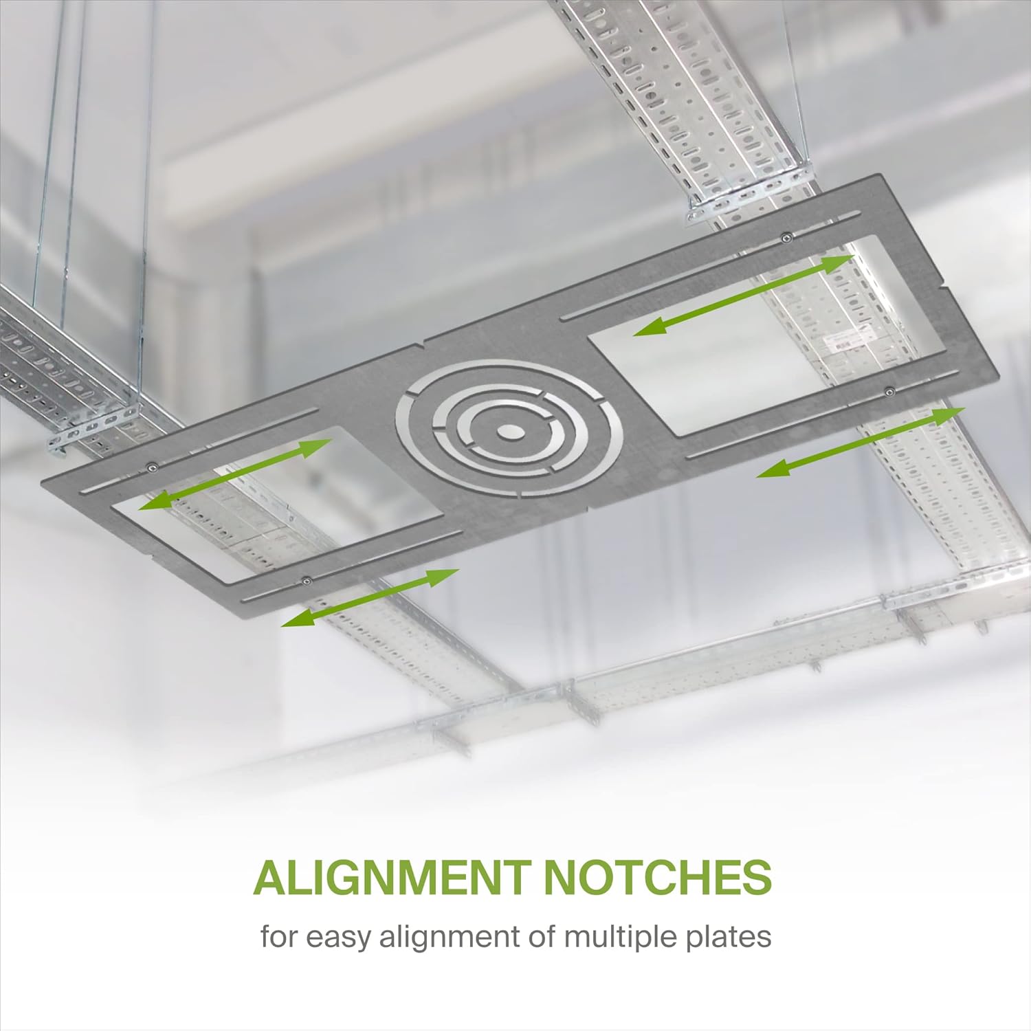 New Construction Mounting Plate with Symmetric Round Hole 3/4/6 inch for LED Recessed Light, Flat Steel Rough-in Bracket Fixture for LED Light, Can Light, Junction Box