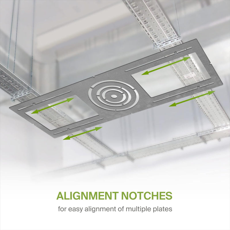 New Construction Mounting Plate with Symmetric Round Hole 3/4/6 inch for LED Recessed Light, Flat Steel Rough-in Bracket Fixture for LED Light, Can Light, Junction Box