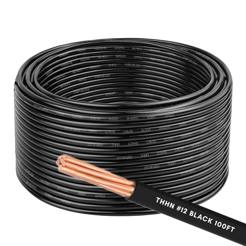 6 AWG THHN Wire 6 Gauge Stranded Copper Wire Rated up to 600V THWN-2 Building Wire 19-Stranded Nylon Jacket for Residential, CNC, Ground, Industrial (100FT Green)