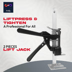 Labor Saving Handle 12" Lever Tool Lifts 2pcs, Wall Tile Locator, Multifunctional Lift Height Adjuster, Door Panel, Lifting Cabinet Jack, Lifts 6.69" Holds 330 lbs (Heavy Duty Steel Tool Box)