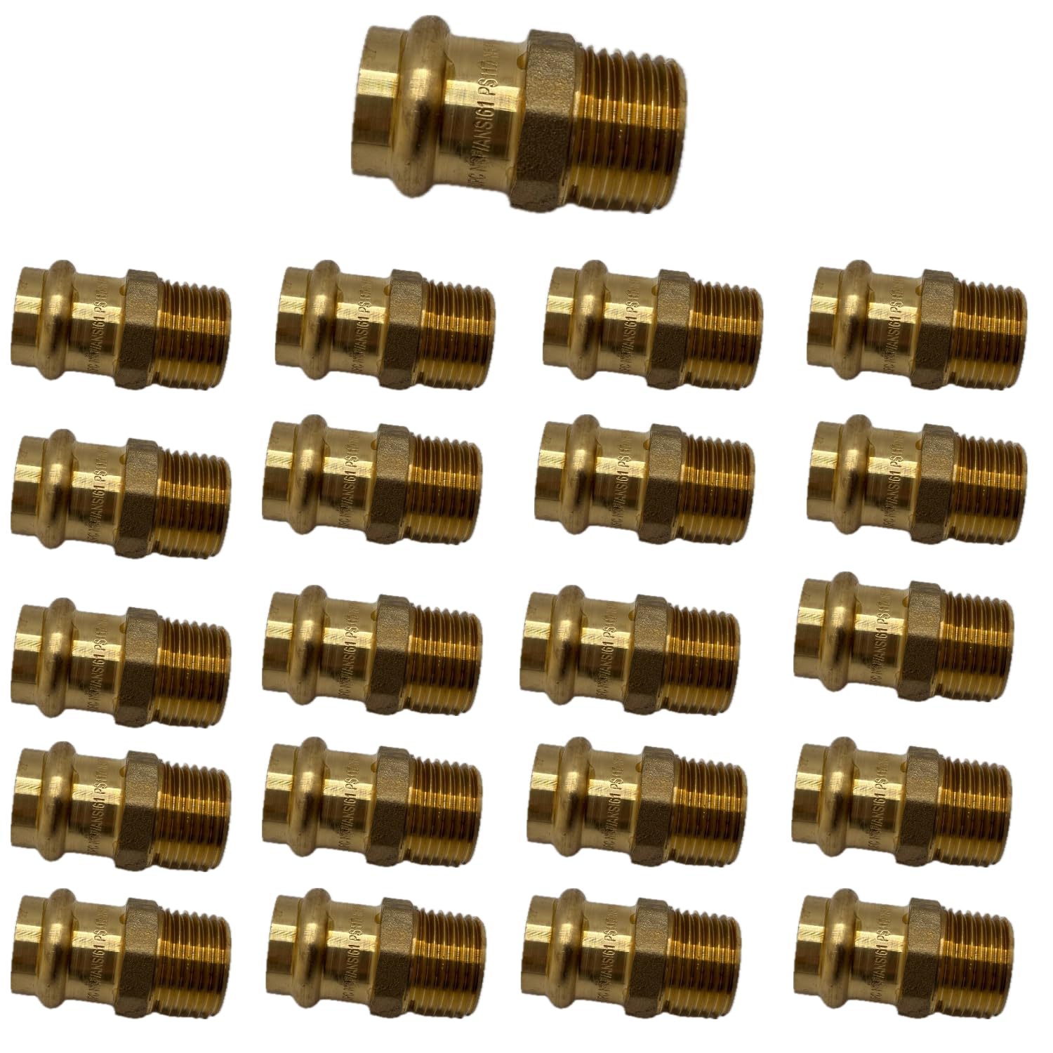 1/2" - 3/4" ProPress Fittings - Male Adapter - Press Brass Adapter Fittings Male NPT Adapter - Connection for Residential, Commercial