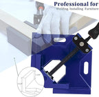 Single Handle 90 Degree Right Angle Clamp - Adjustable Aluminium Alloy Quick Grip Corner Clip Clamp Tool for Woodworking, Welding, Photo Frame and Other Projects