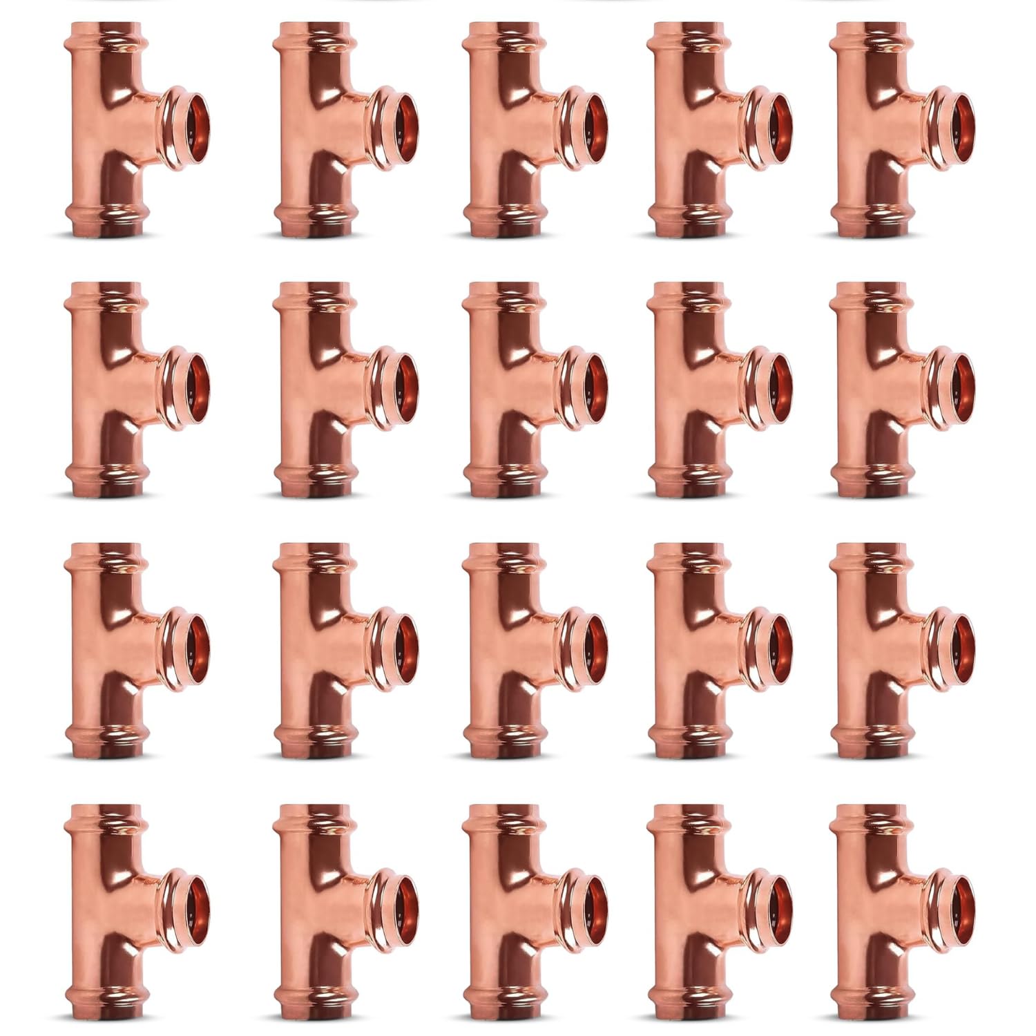 1" - 1/2" - 3/4" - ProPress Fitting Copper Press Tee - Zero Lead Pro Press Copper Plumbing Pipe Fitting Connection Tool for Commercial and Residential Use