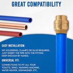 1/2" - 3/4" - Push Fit End Cap, Brass Push-to-Connect Plumbing Fitting, Stop End
