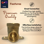 1/2" C x 1/2" - FIP Drop Ear Elbow - Heavy Duty Stress Corrosion Cracking Resistant Brass Elbow Fitting for Plumbing Fitting