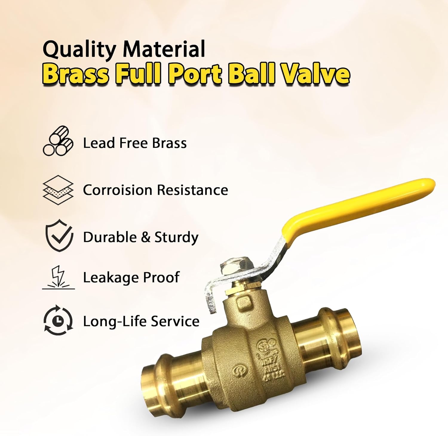 1" - 1/2" - 3/4" - 1  1/4" - 1  1/2" - ProPress Brass Ball Valve - Press Ball Valve with EPDM O-ring - Premium Press Ball Valve