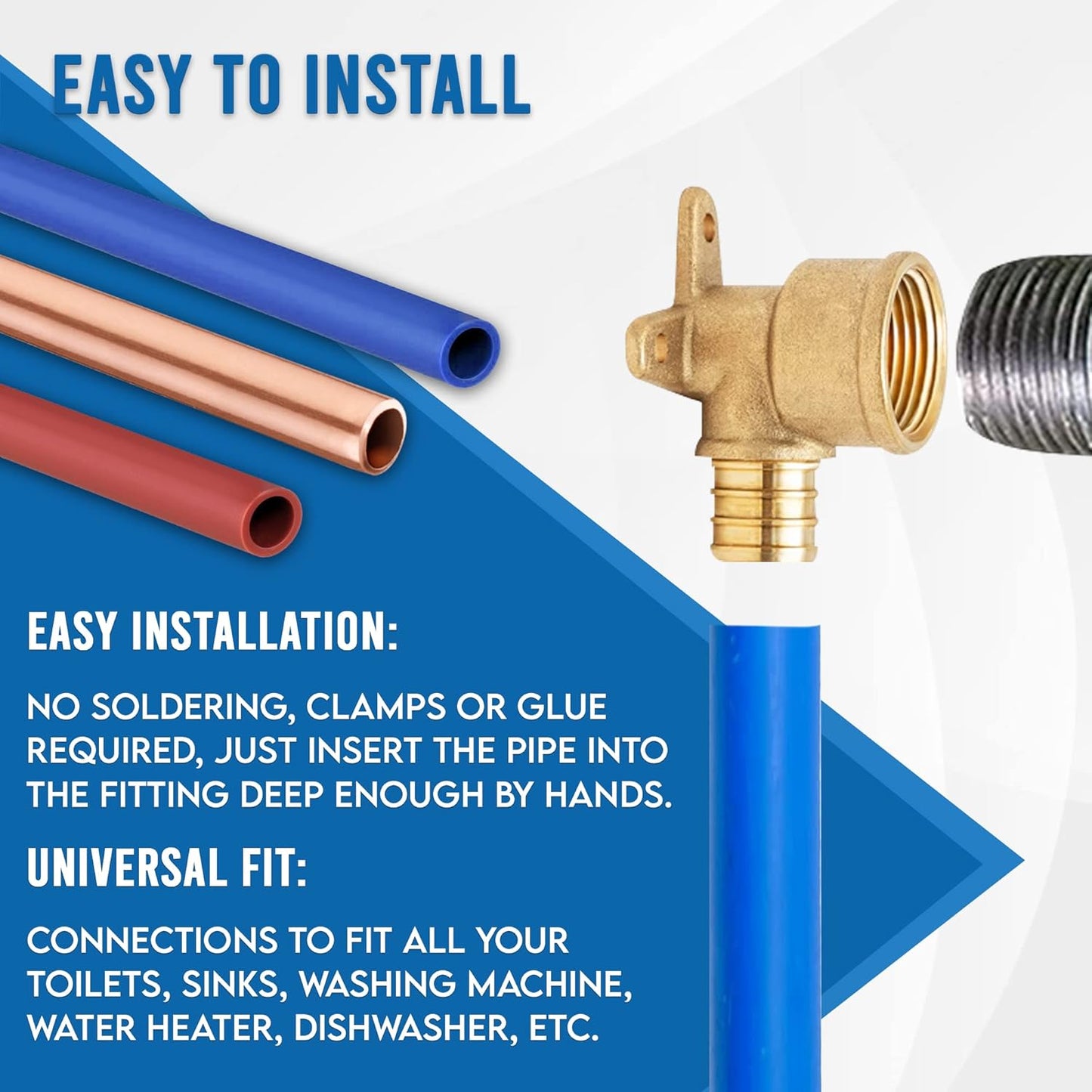 ProPress Drop Ear Elbow - Pex 1/2" x 1/2" Female NPT Drop-ear Elbow -Copper Pro press Fitting - Copper Drop Ear Elbow - Solution for Quick Plumbing Installations