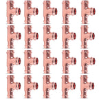 Propress - 3/4"x1/2"x1/2"  - 3/4"x3/4"x1/2" - Reducing Tee Brass Barb Crimp Fittings - Propress Pex Crimping Tool Fittings - Brass Crimp Fittings For Pex Tubing Connection