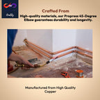 45 Degree Elbow Copper Fitting - 1” - 1/2" - 3/4" - Copper Elbow Cpvc Pipe Fitting - 45 Degree Copper Elbow Pipe For Plumbing & Heating Systems