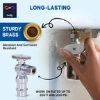 Press-fit valve - 1/2" abs x 3/8" OD - Water shutoff slide valve - Turn Press Angle Stop Valve - WC water shutoff valve - Water inlet valve for on and off