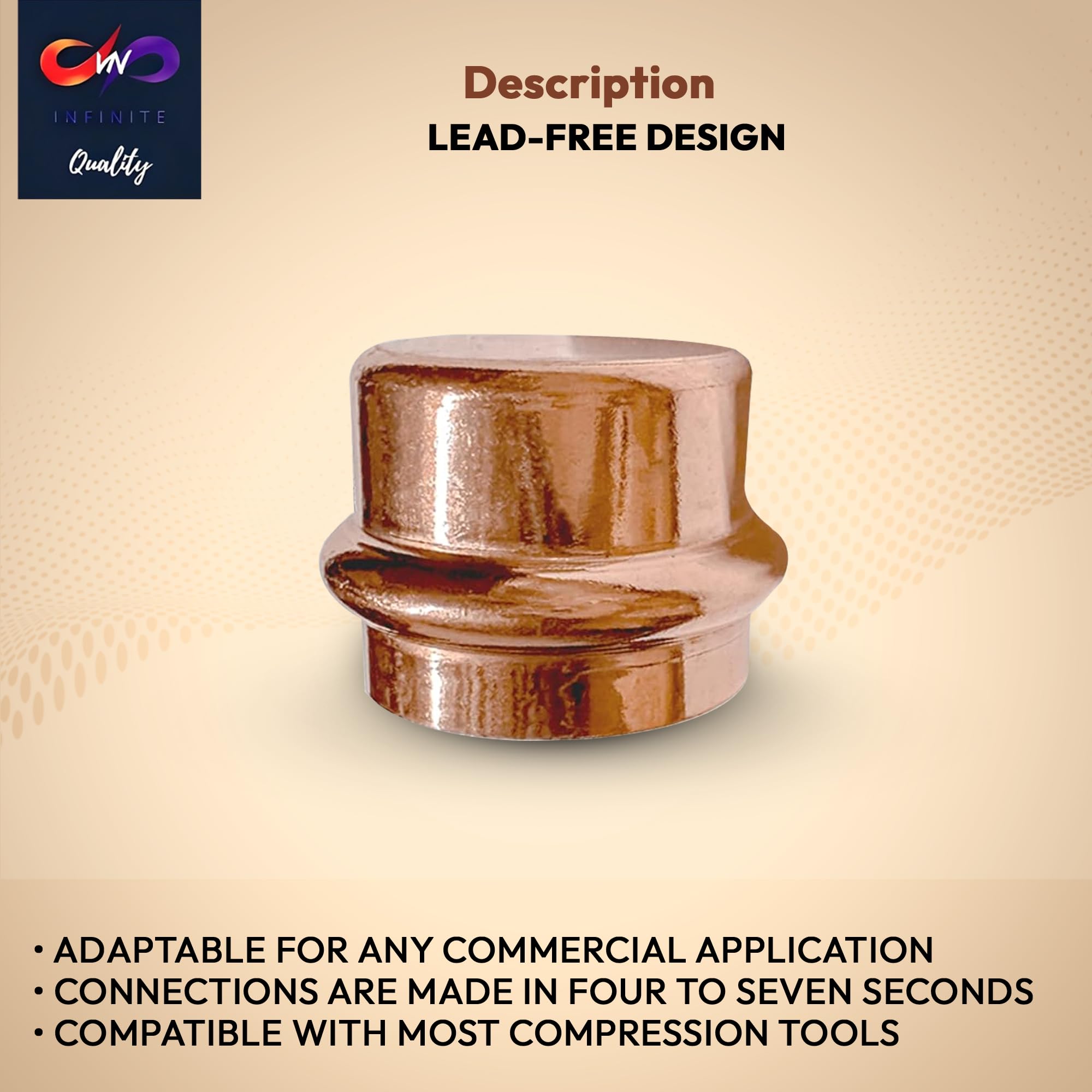 1/2" - 3/4" ProPress Fitting Copper Cap