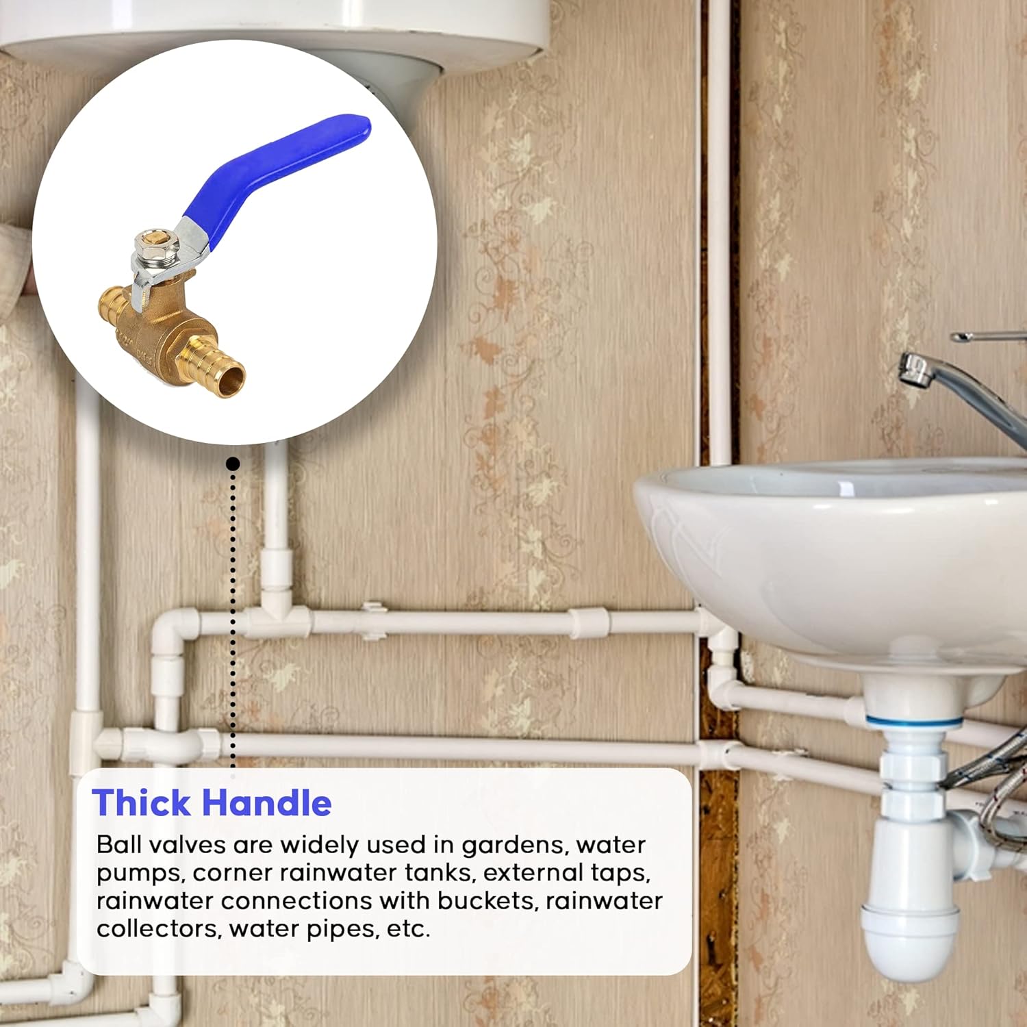 1/2" - 3/4" Pex Brass Ball Valve - Pex Fittings Pex Shut Off Valve - Pex Crimping Tool - Pex Fittings Inch - Water Hose Shut Off Valve - Pex Crimp Brass Ball Valve Hot Cold