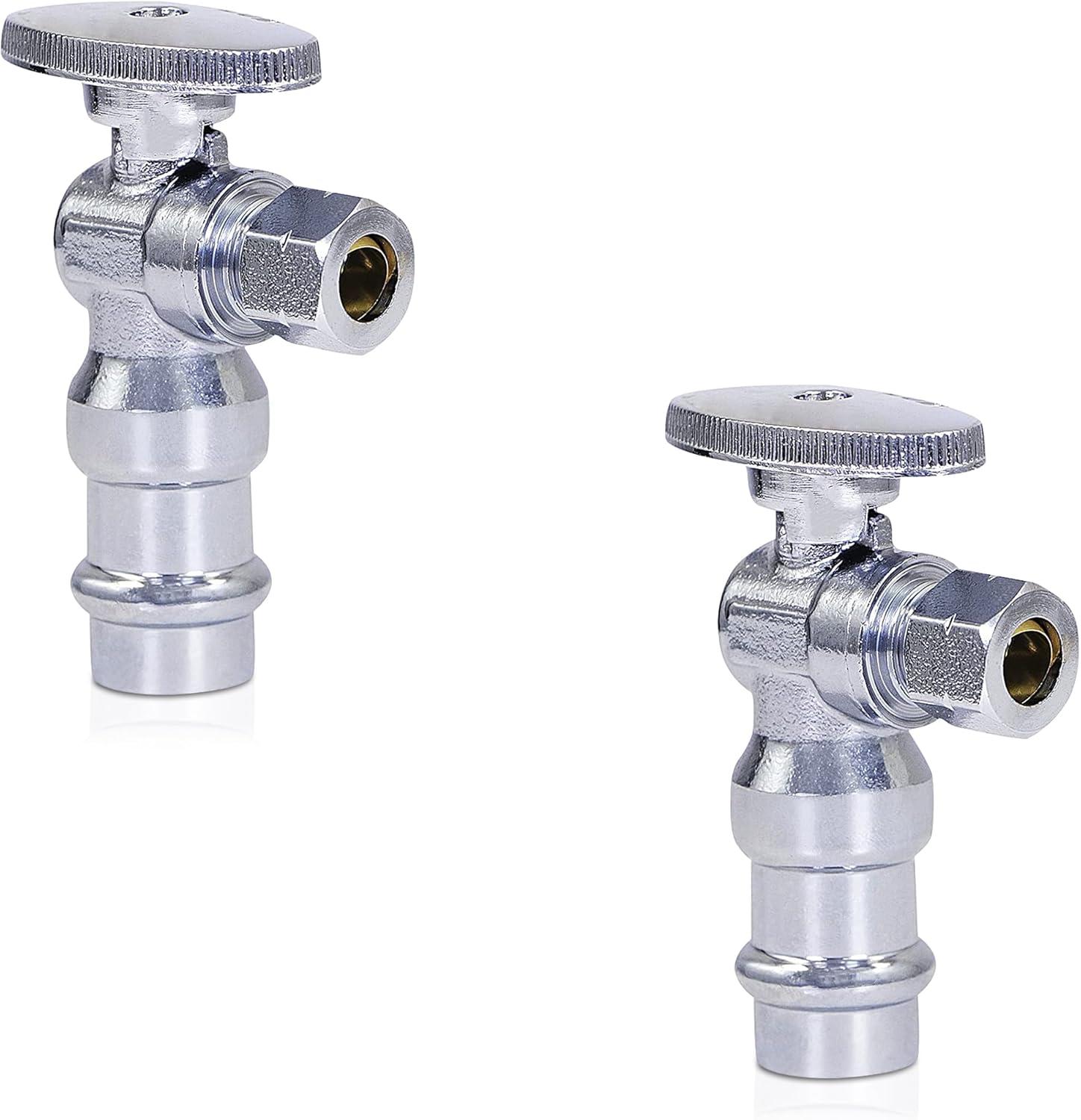 Press-fit valve - 1/2" abs x 3/8" OD - Water shutoff slide valve - Turn Press Angle Stop Valve - WC water shutoff valve - Water inlet valve for on and off