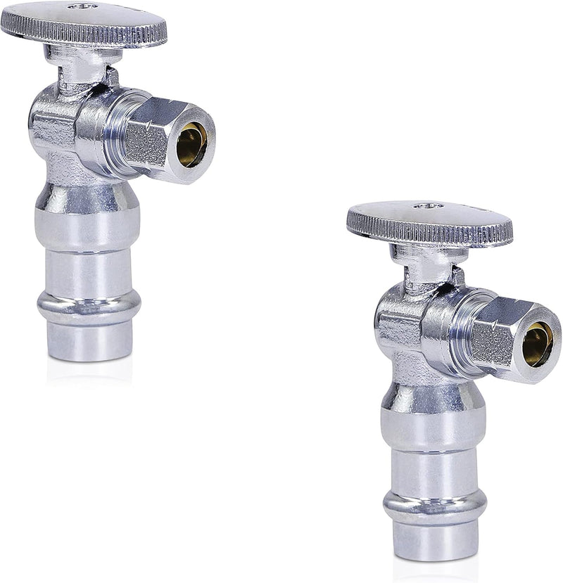 Press-fit valve - 1/2" abs x 3/8" OD - Water shutoff slide valve - Turn Press Angle Stop Valve - WC water shutoff valve - Water inlet valve for on and off