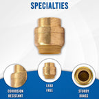 1/2" - 3/4" - Push Fit End Cap, Brass Push-to-Connect Plumbing Fitting, Stop End