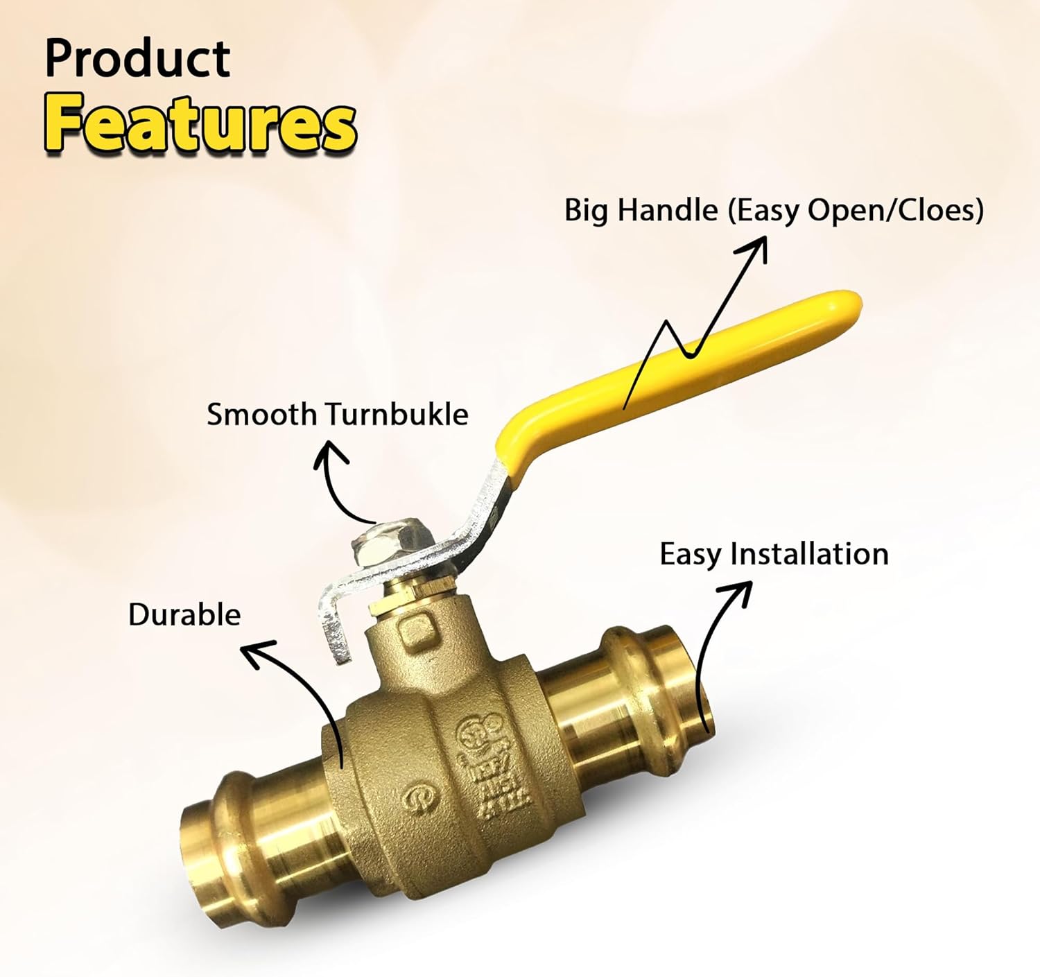 1" - 1/2" - 3/4" - 1  1/4" - 1  1/2" - ProPress Brass Ball Valve - Press Ball Valve with EPDM O-ring - Premium Press Ball Valve