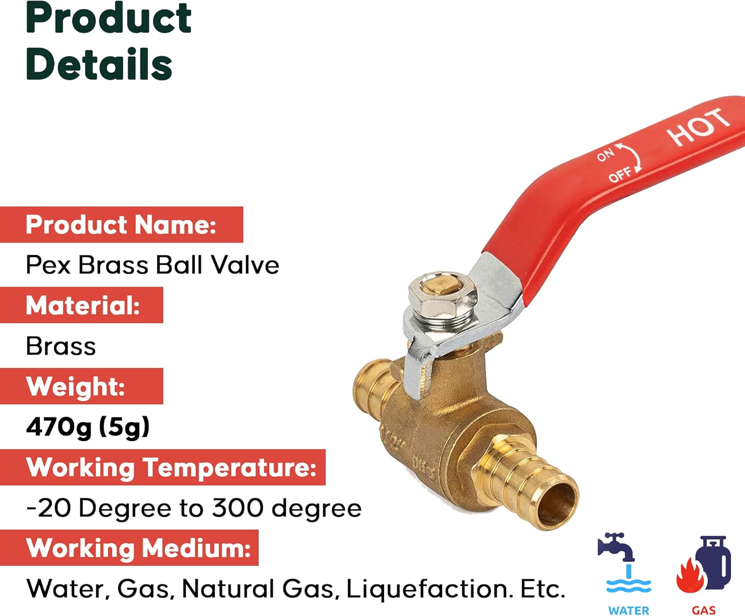 1/2" - 3/4" Pex Brass Ball Valve - Pex Fittings Pex Shut Off Valve - Pex Crimping Tool - Pex Fittings Inch - Water Hose Shut Off Valve - Pex Crimp Brass Ball Valve Hot Cold