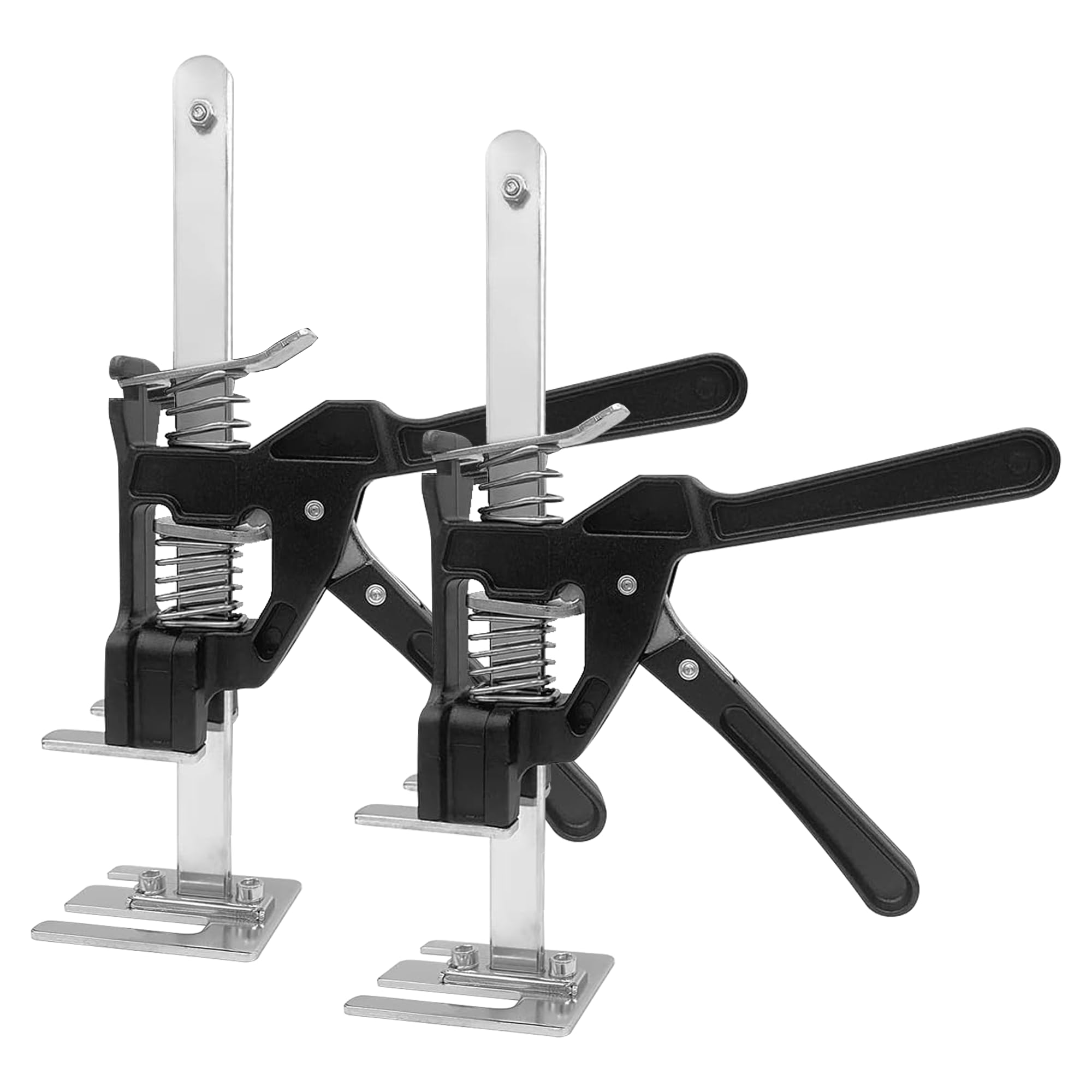 Labor Saving Handle 12" Lever Tool Lifts 2pcs, Wall Tile Locator, Multifunctional Lift Height Adjuster, Door Panel, Lifting Cabinet Jack, Lifts 6.69" Holds 330 lbs (Heavy Duty Steel Tool Box)