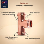 1" - 1/2" - 3/4" - ProPress Fitting Copper Press Tee - Zero Lead Pro Press Copper Plumbing Pipe Fitting Connection Tool for Commercial and Residential Use