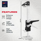 Labor Saving Handle 12" Lever Tool Lifts 2pcs, Wall Tile Locator, Multifunctional Lift Height Adjuster, Door Panel, Lifting Cabinet Jack, Lifts 6.69" Holds 330 lbs (Heavy Duty Steel Tool Box)