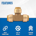 1/2" - 3/4" - Push Fit Plumbing Tee