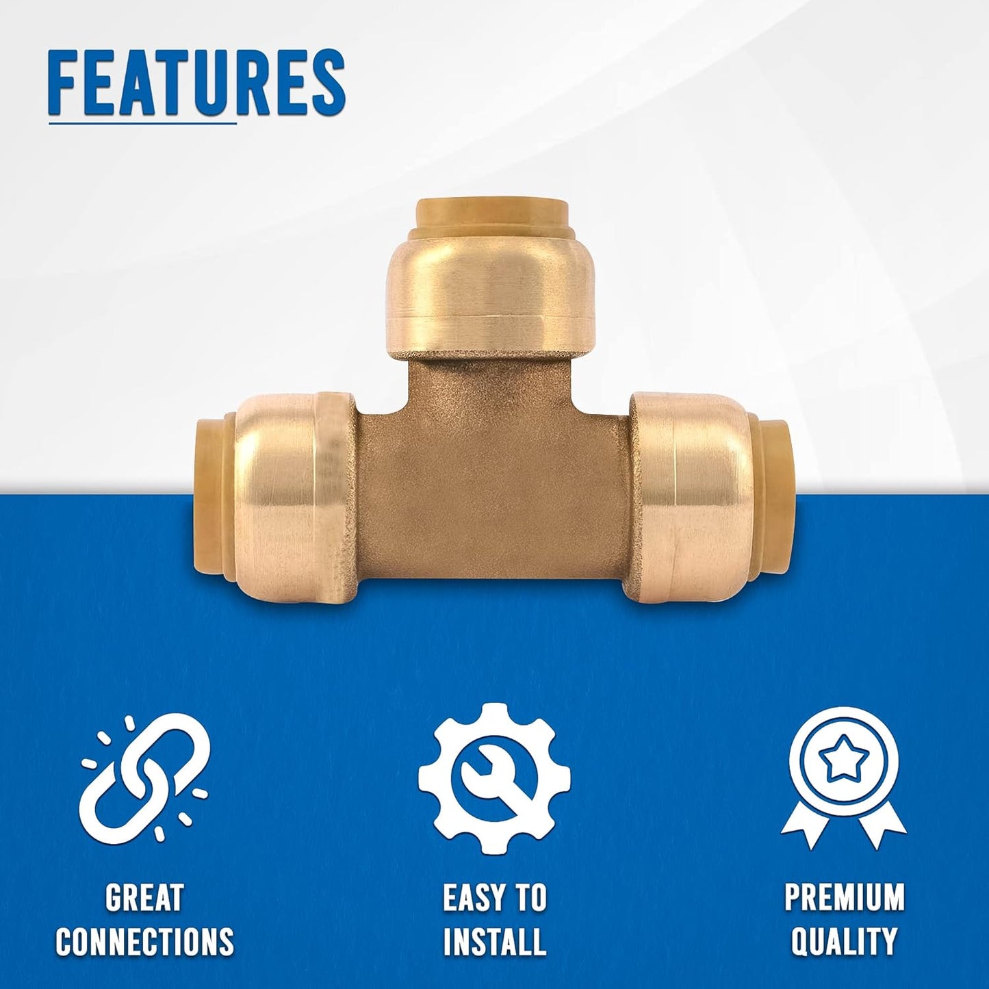 1/2" - 3/4" - Push Fit Plumbing Tee