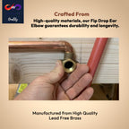 1/2" C x 1/2" - FIP Drop Ear Elbow - Heavy Duty Stress Corrosion Cracking Resistant Brass Elbow Fitting for Plumbing Fitting