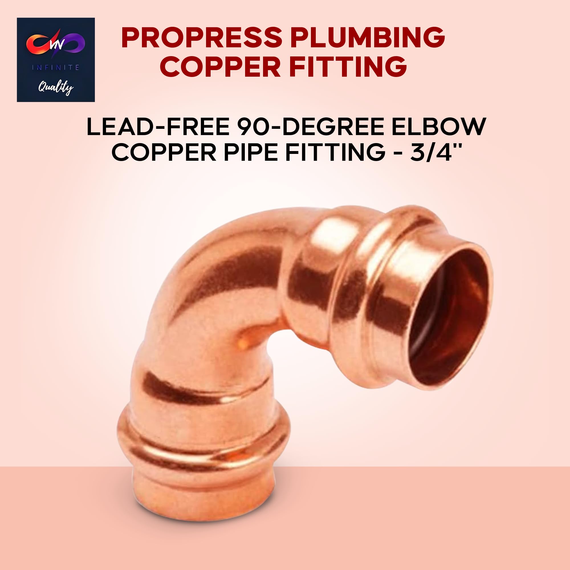 1" - 1/2" - 3/4" 90 Degree Elbow Copper Fitting - Copper Elbow Cpvc Pipe Fitting - Copper Elbow Pipe - 90 Degree Copper Elbow Pipe For Plumbing & Heating Systems