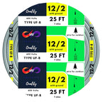 12/2 UF-B Wire Gray Solid Underground Feeder Cable