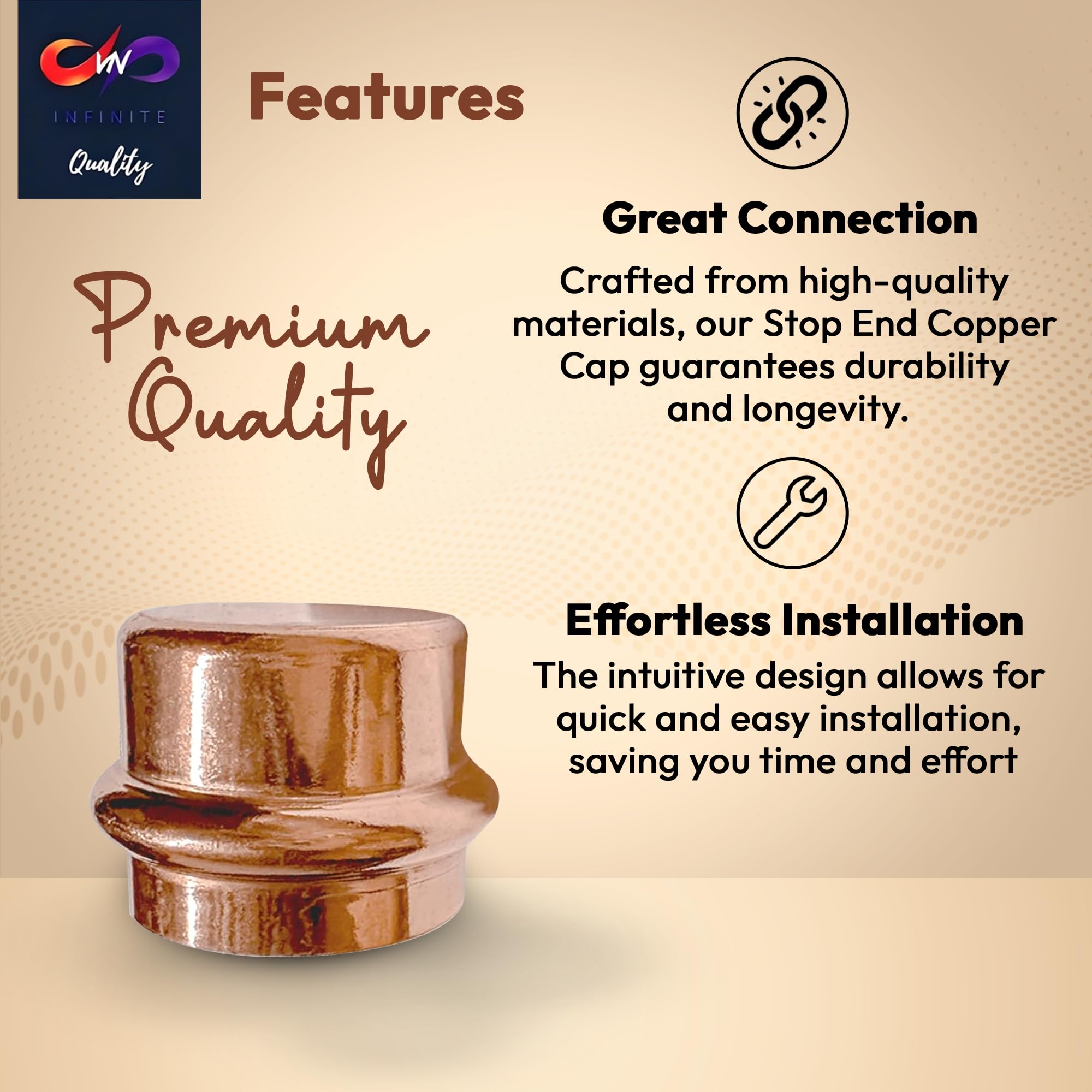 1/2" - 3/4" ProPress Fitting Copper Cap