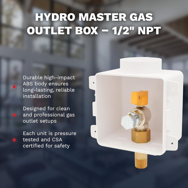 Gas Supply Outlet Box 1/2" & 3/4" NPT